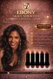 W7 - Ebony silky smooth - lipstick - Rijke Kleuren voor Getinte Huid