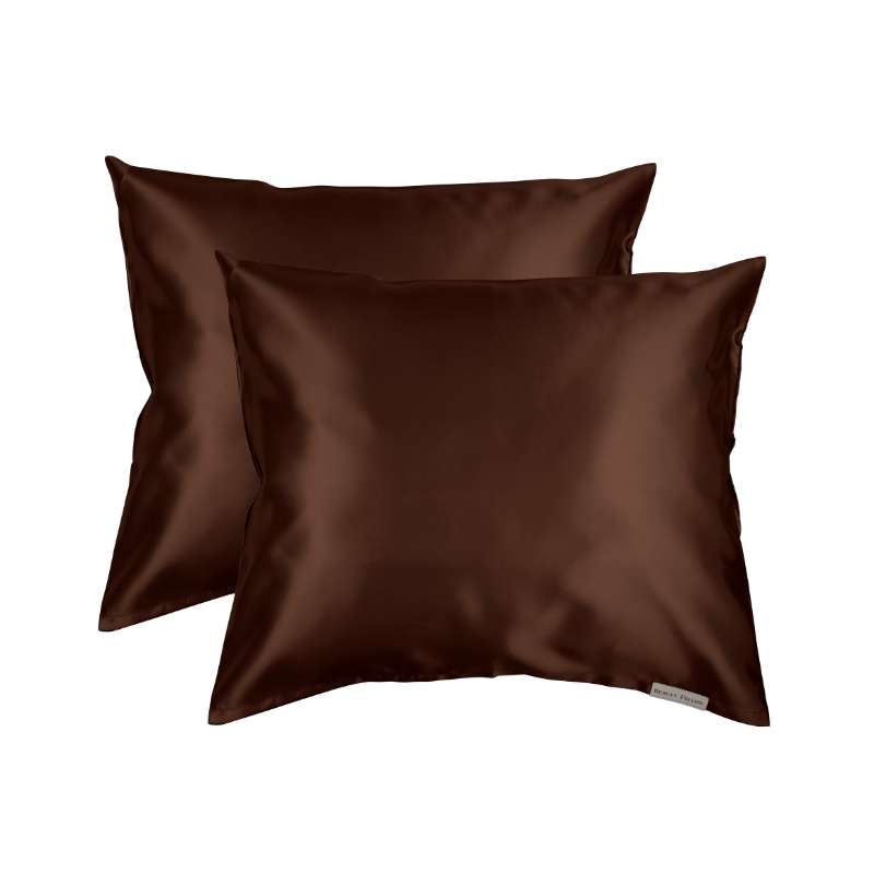 Beauty Pillow - Satijnen Kussensloop - Chocolate Brown - Donkerbruin - 60x70
