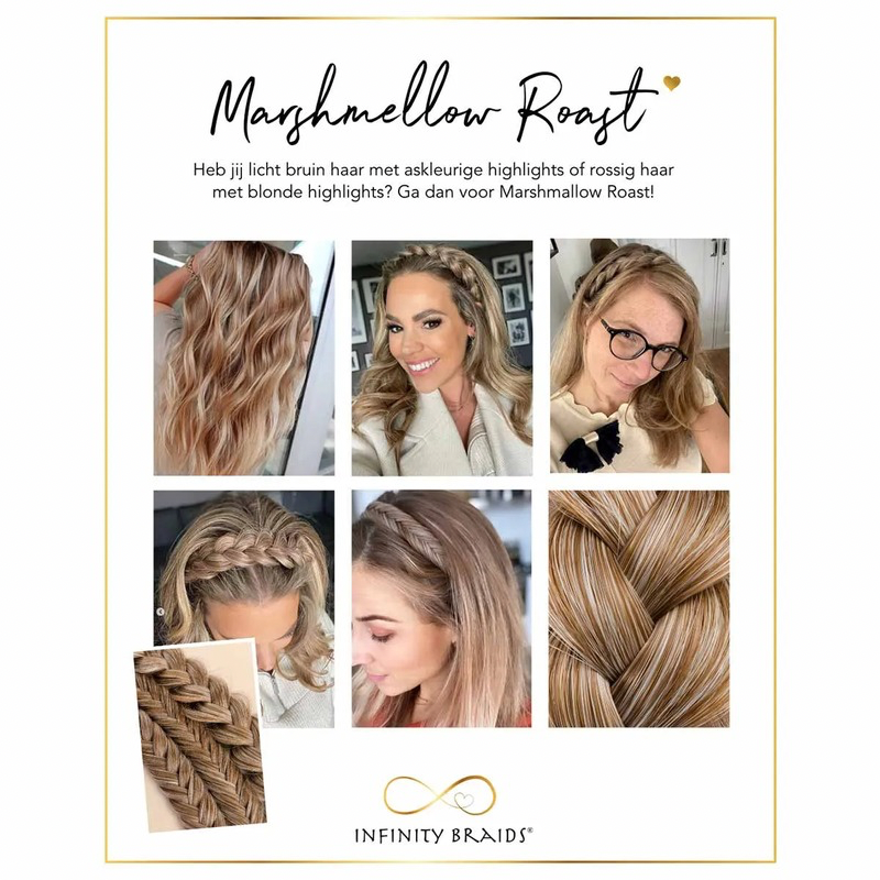 Infinity Lizzy Braid - Marshmellow Roast - Regular Braid - Mix lichtbruin & Rossig