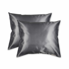 Beauty Pillow - Satijnen Kussensloop - Antraciet - Donkere Grijs / Zwart - 60x70