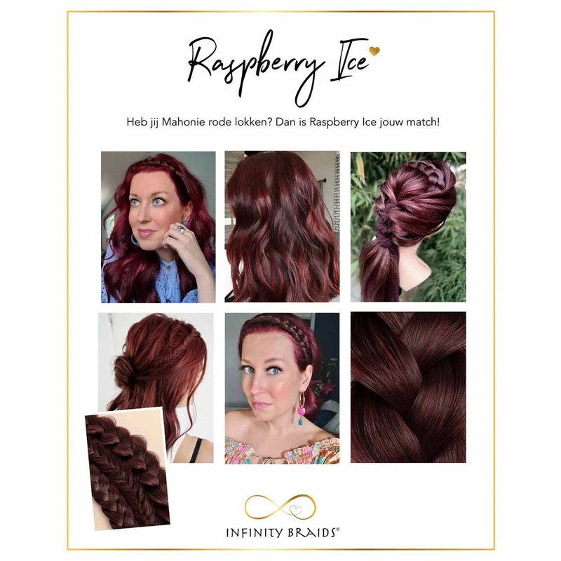 Infinity Lizzy Braid - Raspberry Ice - Regular Braid - Mahonie Rood / Bruin
