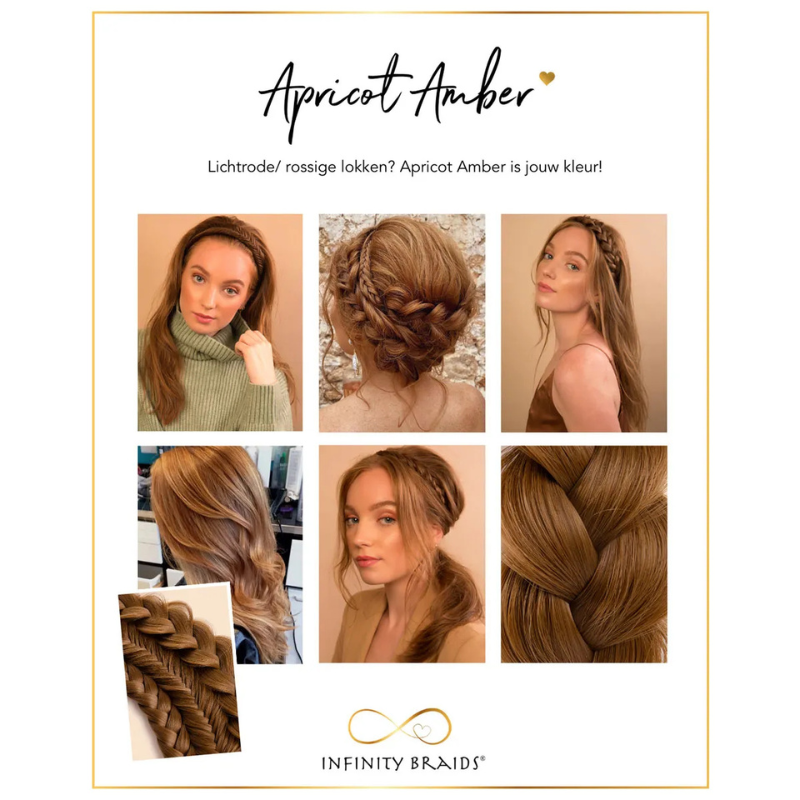 Infinity Viènne Braid - Apricot Amber - Messy Braid - Lichtrode Rossige