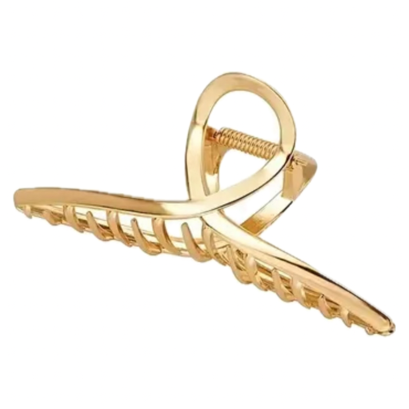 Metalen Haarklem Goud – Cross Design (11,2 cm x 5 cm)