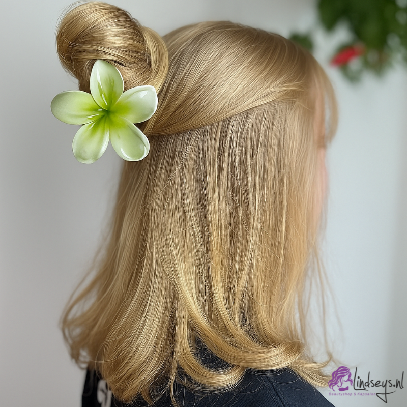 Frangipani Bloem - Haarklem – Wit met Groen Hart – 4 en 8 cm - 1 st