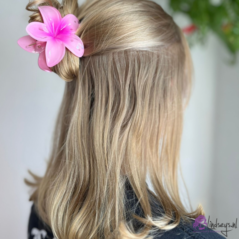 Frangipani Bloem - Haarklem – Sunset Pink - 1 stuks