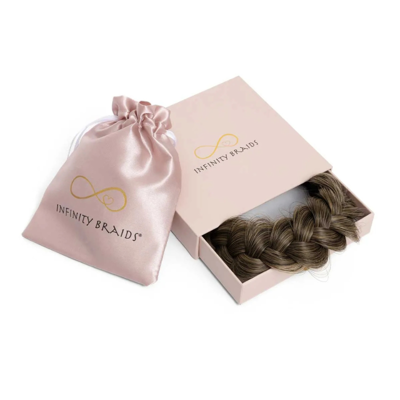 Infinity Braid Viènne - Atomic Punch - Messy Braid - Asbruin met blonde Highlights
