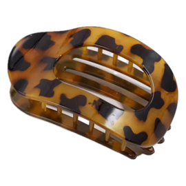 Platte Haarklem – Karamel Luipaardprint - 1 st