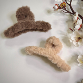 Haarklem - Fluffy Donkerbruin – 12 cm