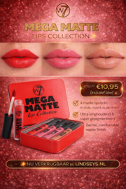 W7 - Mega - Matte - Lips Collection - 4 Stuks -  Set - Rode, Roze & Nude Tinten - Lippenstiften
