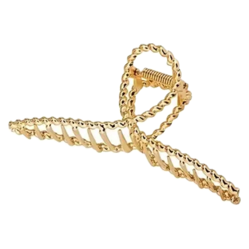 Metalen Haarklem Goud – Strik Design (11 cm x 5,2 cm)