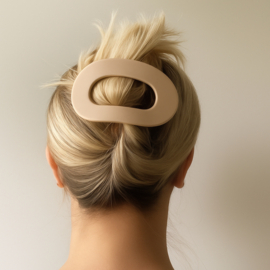 Platte Haarklem – Beige - 1 st
