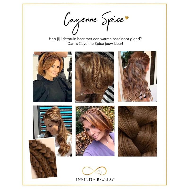 Infinity Lizzy Braid - Cayenne Spice - Regular Braid - Lichtbruin