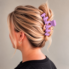 Haarklem - Wave - Purple Plum   - Groot - Paars - 1 st