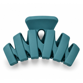 Wave Haarklem- Petrol - 6,7 cm – Petrol - Half Opgestoken Haar