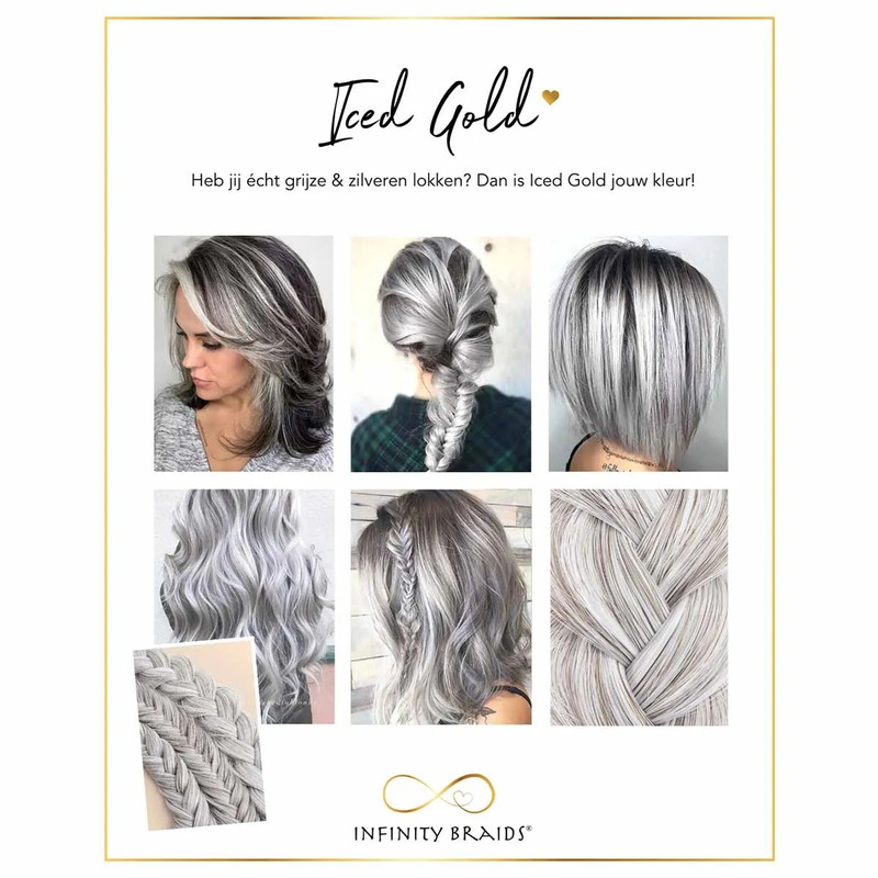 Infinity Lizzy Braid - Iced Gold - Regular Braid - Grijs