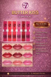 W7 - Butter Kiss - Lips roze - rood - Verzorgende, Gepigmenteerde Lippenstift - 12 kleuren
