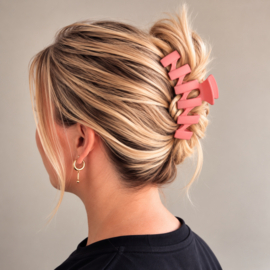 Haarklem - Wave - Baby Pink - Groot - Licht Roze - 1 st