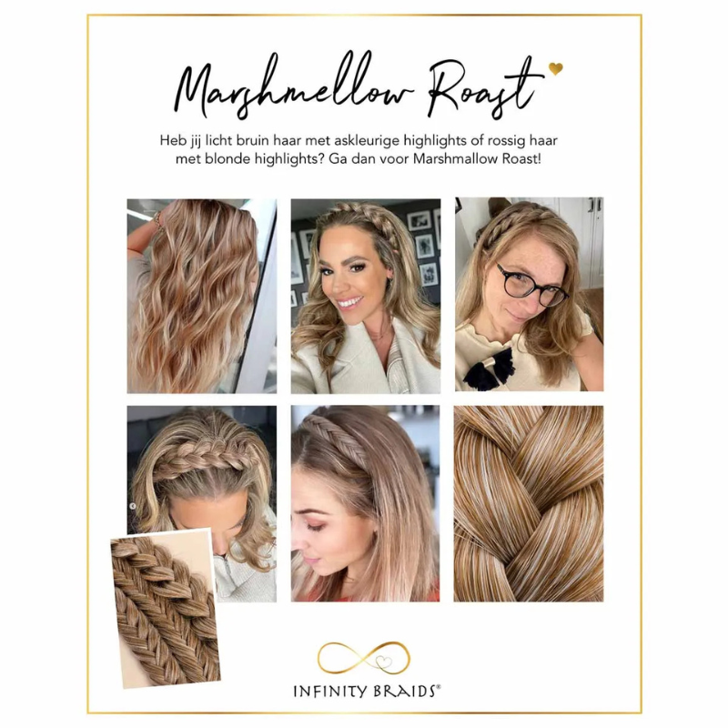 Infinity Viènne Braid - Marshmellow Roast - Messy Braid - Mix lichtbruin & Rossig