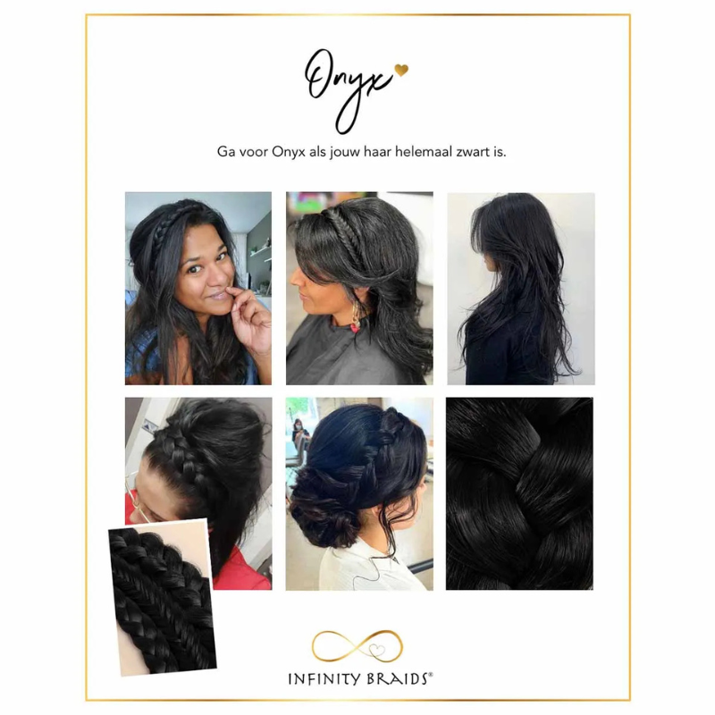 Infinity Jolie Braid - Onyx - Fishtail - Zwart