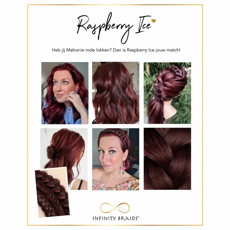 Infinity Jolie Braid Raspberry Ice - Fishtail - Mahonie Rood / Bruin