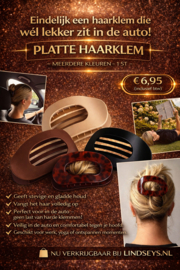 Platte haarklem - Donkerbruin -  1 st