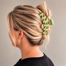 Haarklem - Wave - Olive Green - Groot - Groen  - 1 st