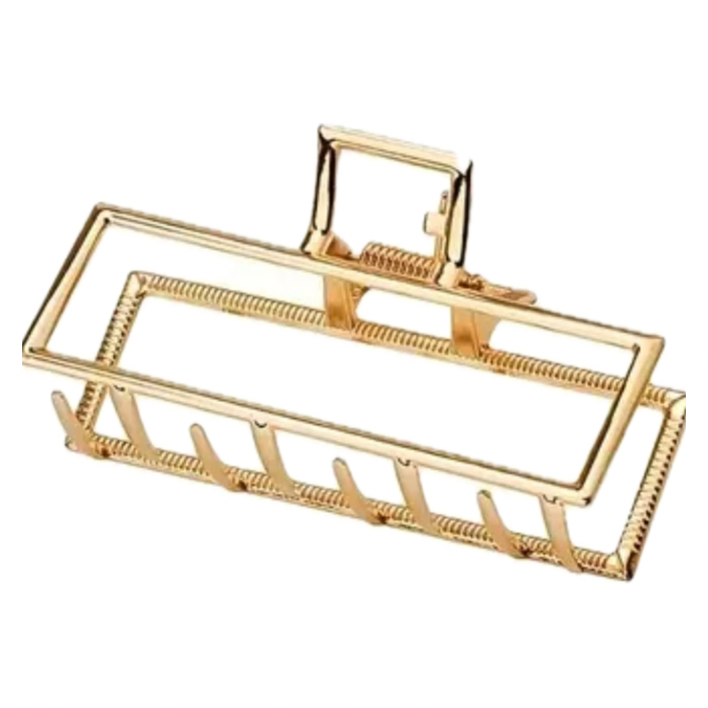 Metalen Haarklem Goud – Rechthoek Design (9,2 cm x 4,8 cm)