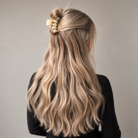 Wave Haarklem - Geel - 6,7 cm – Half Opgestoken Haar