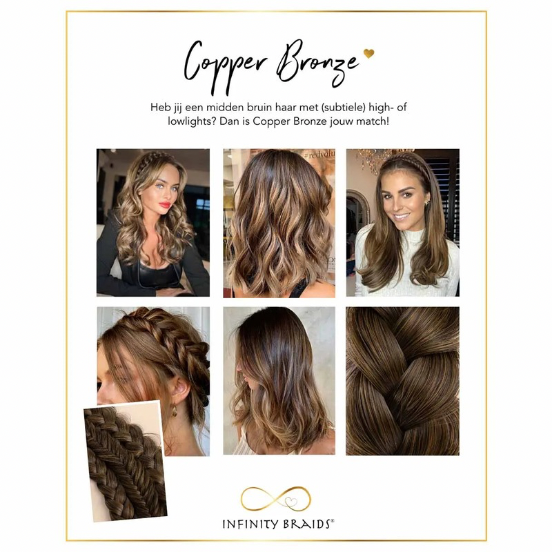 Infinity Lizzy Braid - Copper Bronze - Regular Braid - Koper Brons