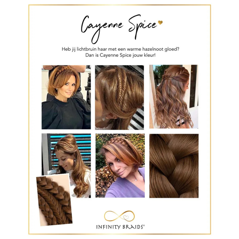 Infinity Jolie Braid - Cayenne Spice - Fishtail - Lichtbruin