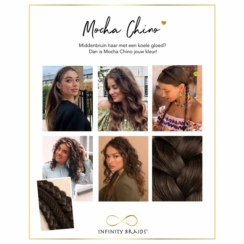 Infinity Lizzy Braid - Mocha-Chino - Regular Braid - Midden tot donkerbruin