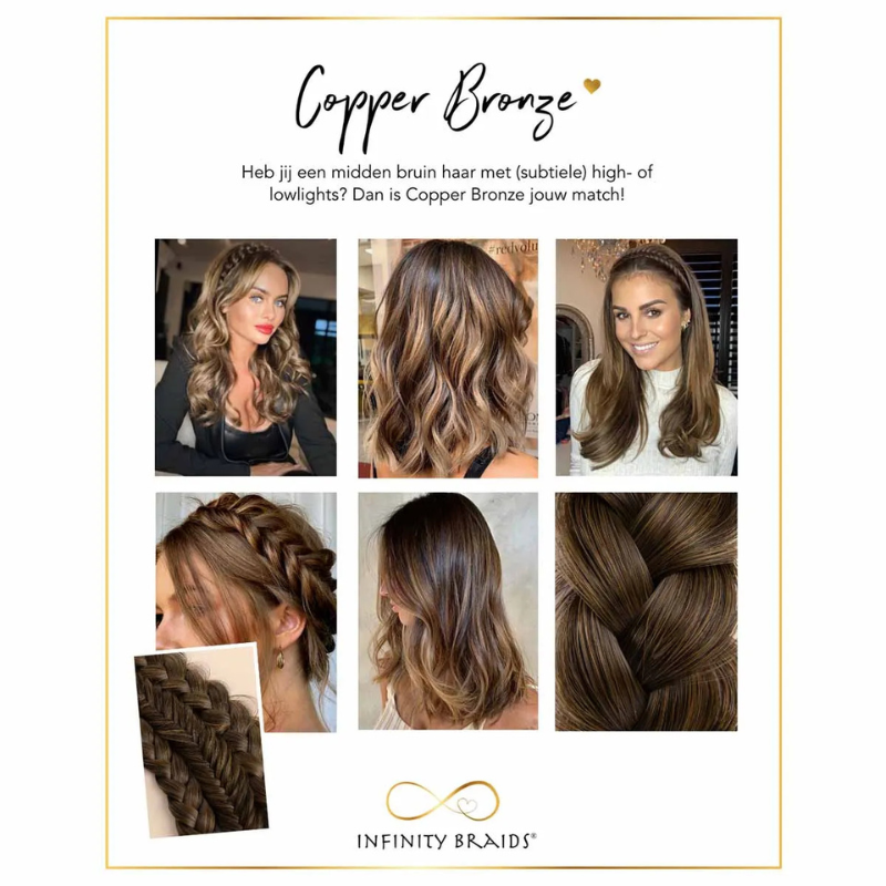 Infinity Jolie Braid - Copper Bronze - Fishtail - Koper Brons