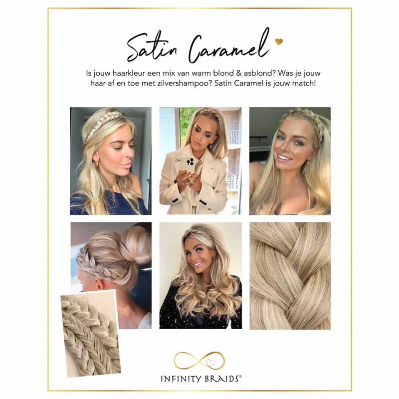 Infinity Viènne Braid - Satin Caramel - Messy Braid - Warm Lichtblond