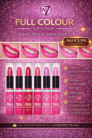 W7 - Full Colour Lipstick - Hoog Gepigmenteerd en Langhoudend - Lippenstift