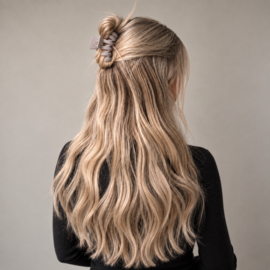 Wave Haarklem - Beige - 6,7 cm - Half Opgestoken Haar