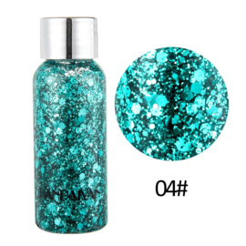 Glitter Gel - 04 - Mintgroen - Voor Haar en Huid