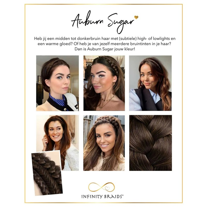 Infinity Lizzy Braid - Auburn Sugar - Regular Braid - Middenbruin