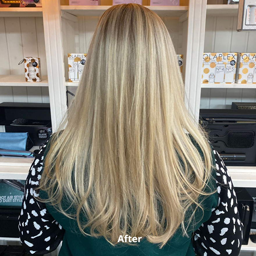 Herstel van Beschadigd geblondeerd Haar met Olaplex after