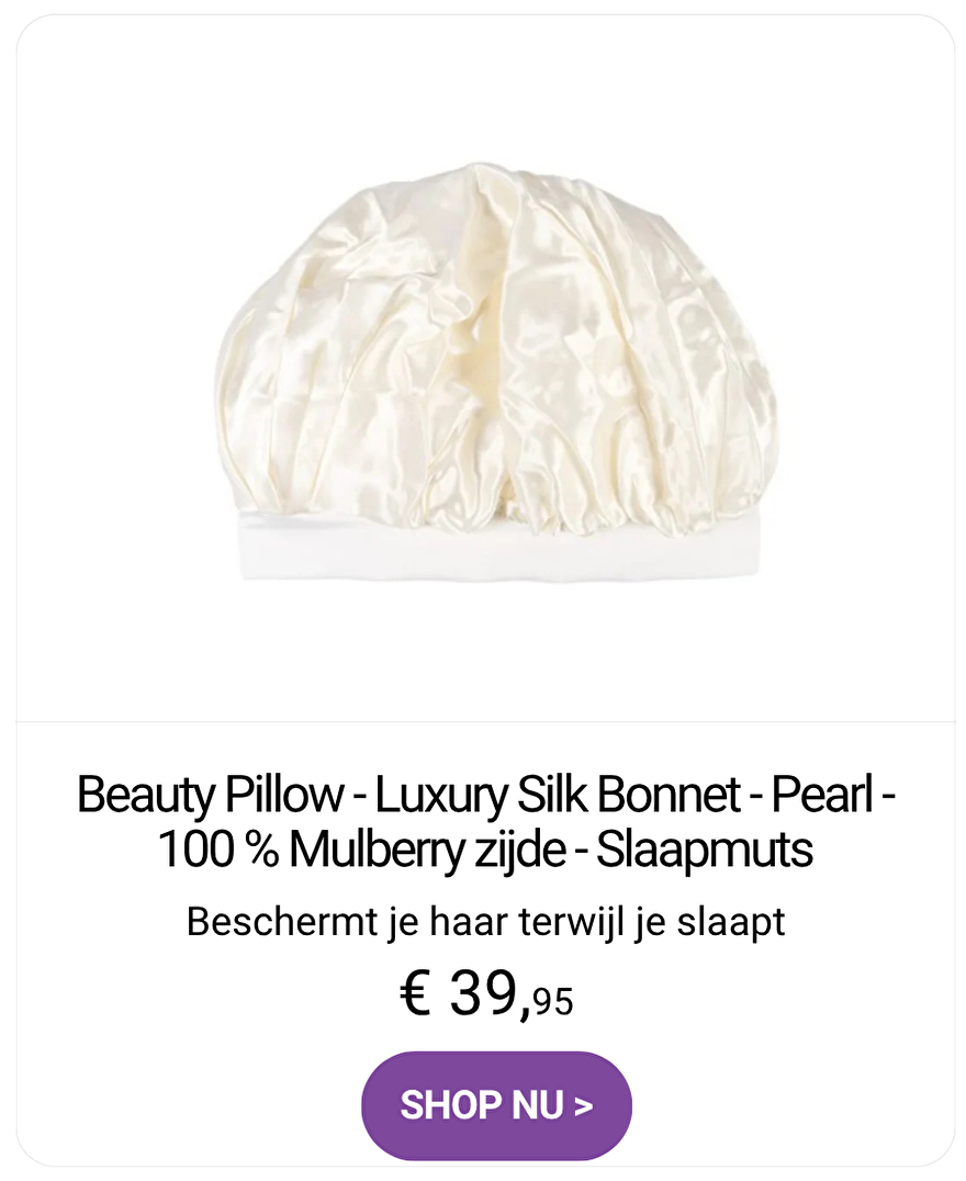 Beauty Pillow Luxury Silk Bonnet Pearl slaapmuts van 100% mulberry zijde