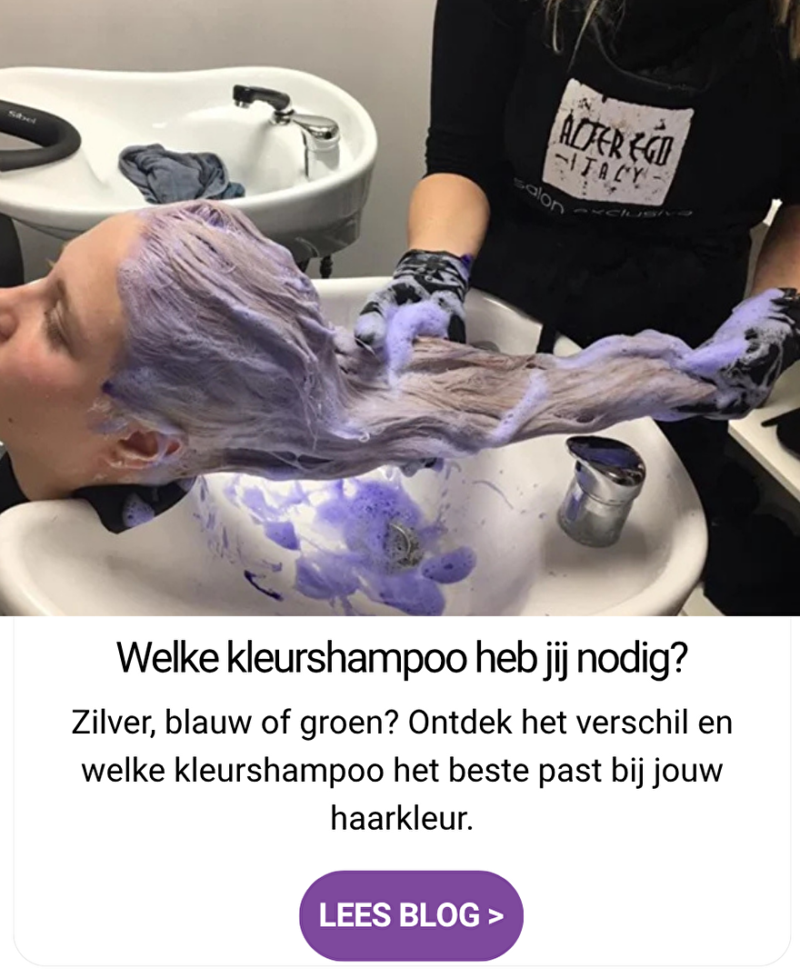Zilver-, blauw- en groenshampoo voor het neutraliseren van ongewenste haartinten