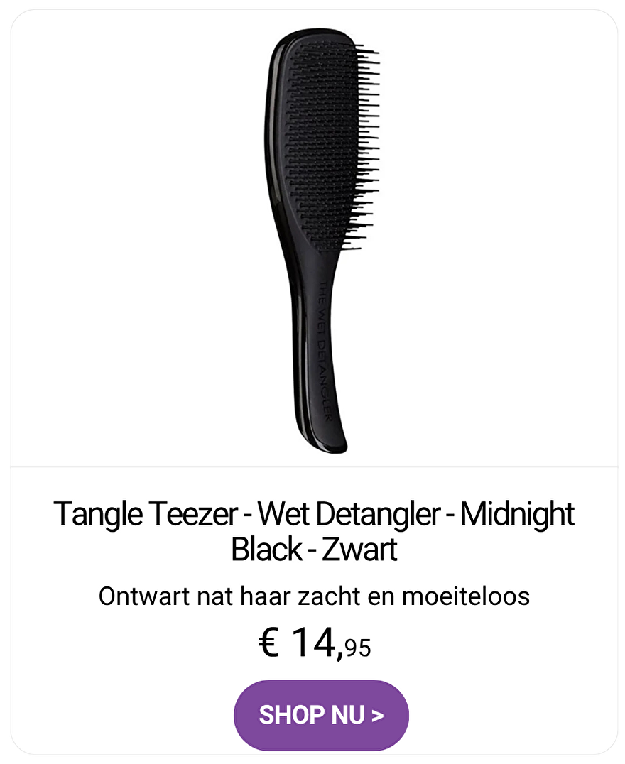 Tangle Teezer Wet Detangler Midnight Black &ndash; zwarte haarborstel voor het voorzichtig ontwarren van nat haar