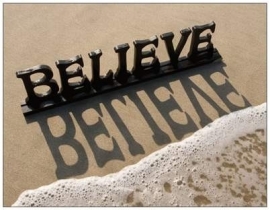 Believe:  belijdenis of doop, + gedicht