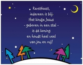 10 st. kinder kerstkaart ZONDER ENVELOP