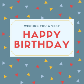 Happy birthday (vierkante kaart)
