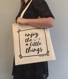 Canvas (katoenen) tas 'Enjoy the little things'