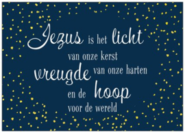 Jezus is het Licht kerstkaart