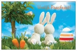 Giftcards  Vrolijk Paasfeest konijntjes 25 stuks