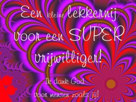 Merci kaart: Een kleine lekkernij voor een Super vrijwilliger!