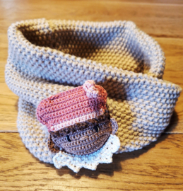 Colsjaal beige met piet roze