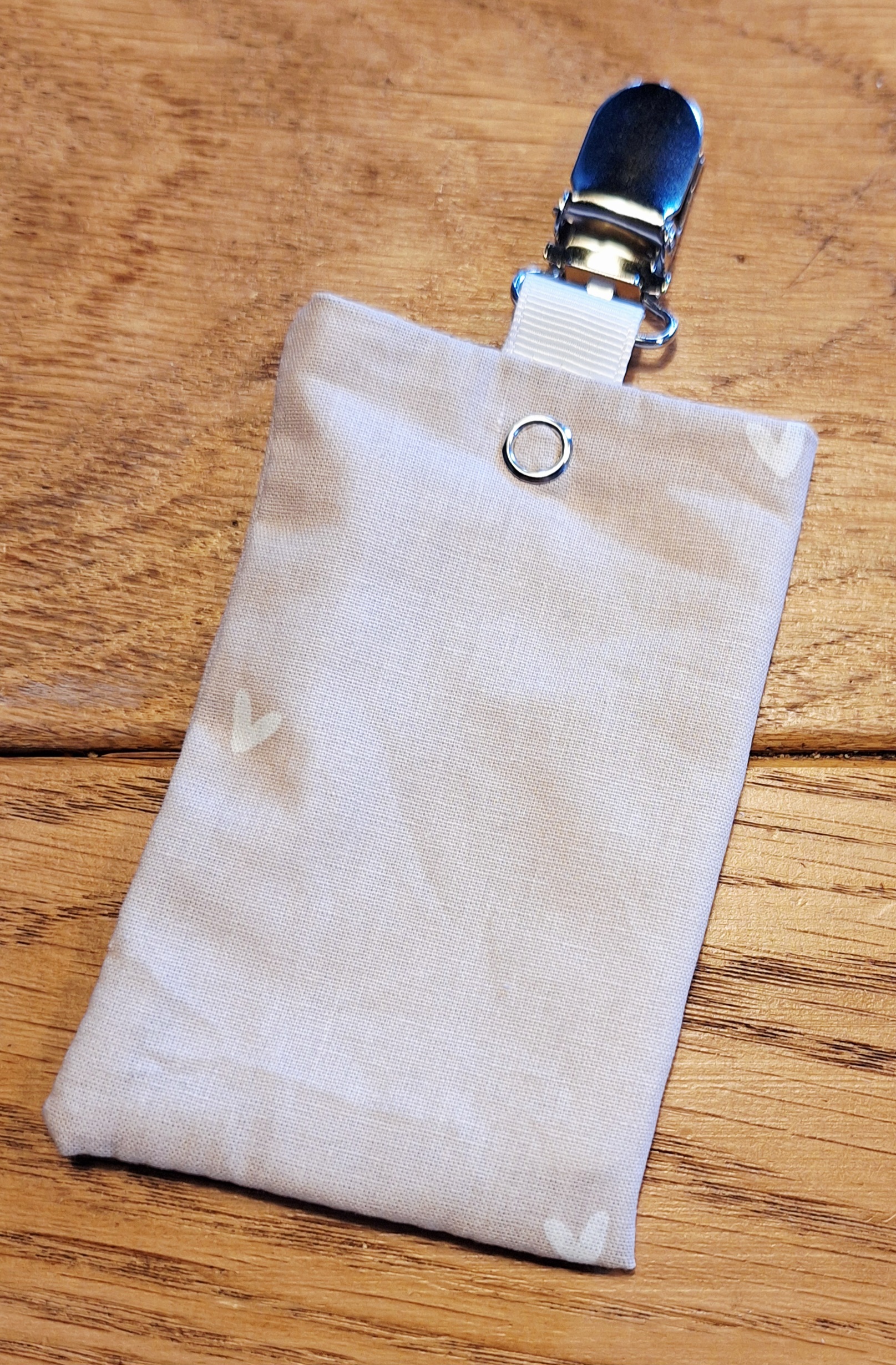 Sonde-zakje hartjes beige